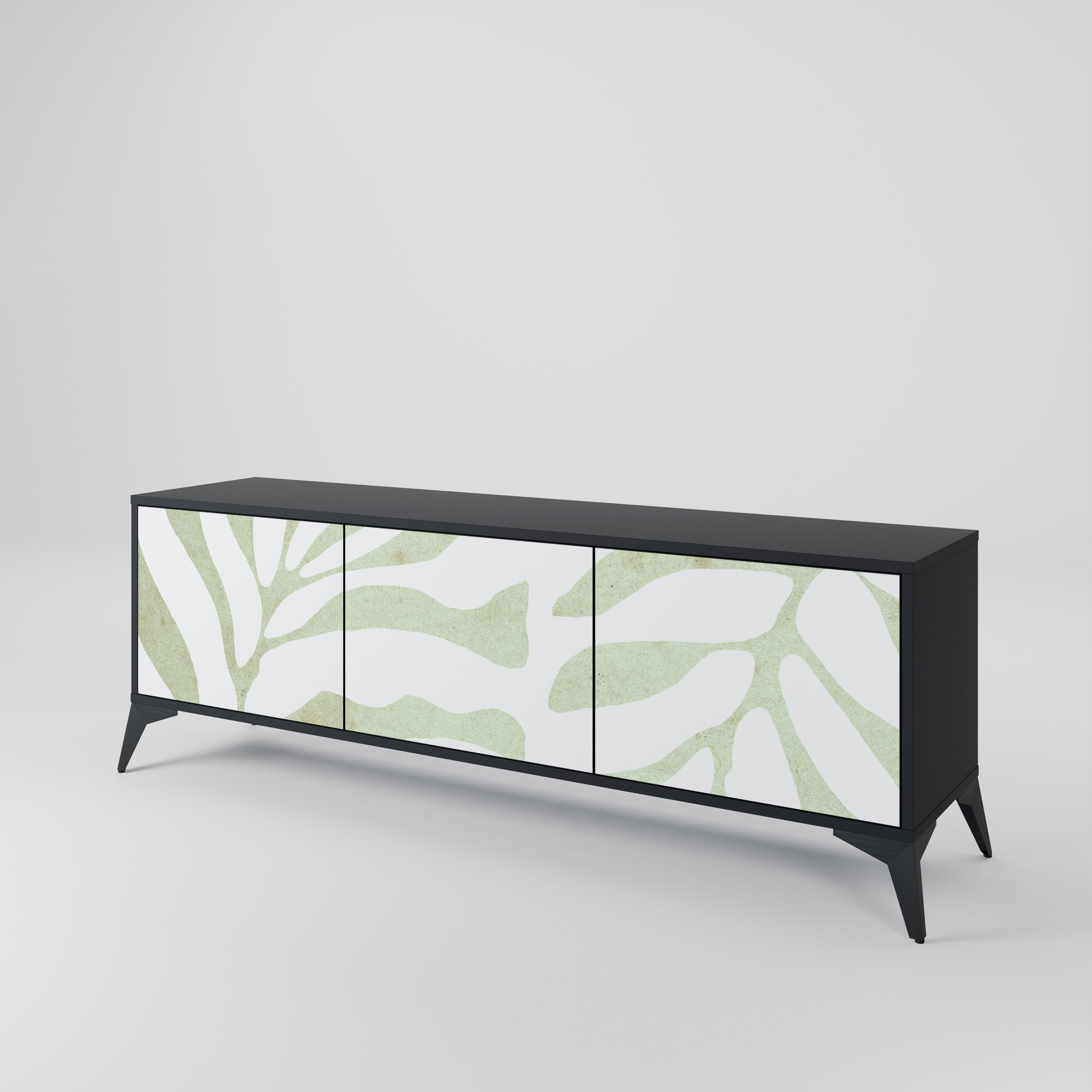 BOTANICAL SPARK 3-türiger TV-Ständer in Schwarz