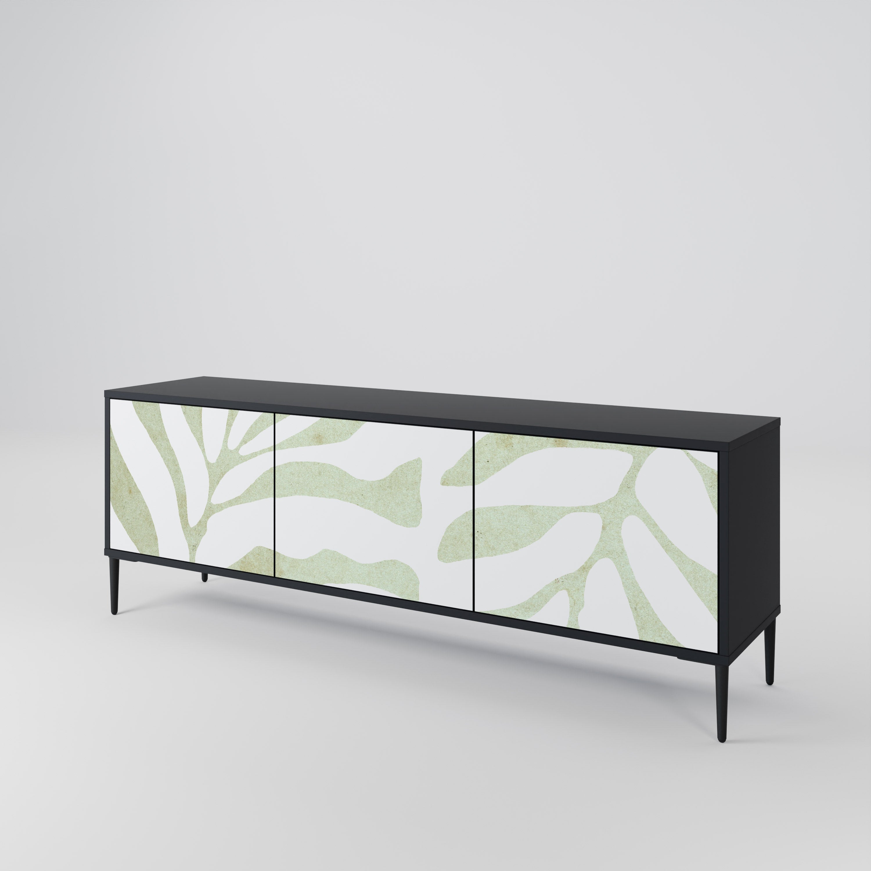 BOTANICAL SPARK 3-türiger TV-Ständer in Schwarz