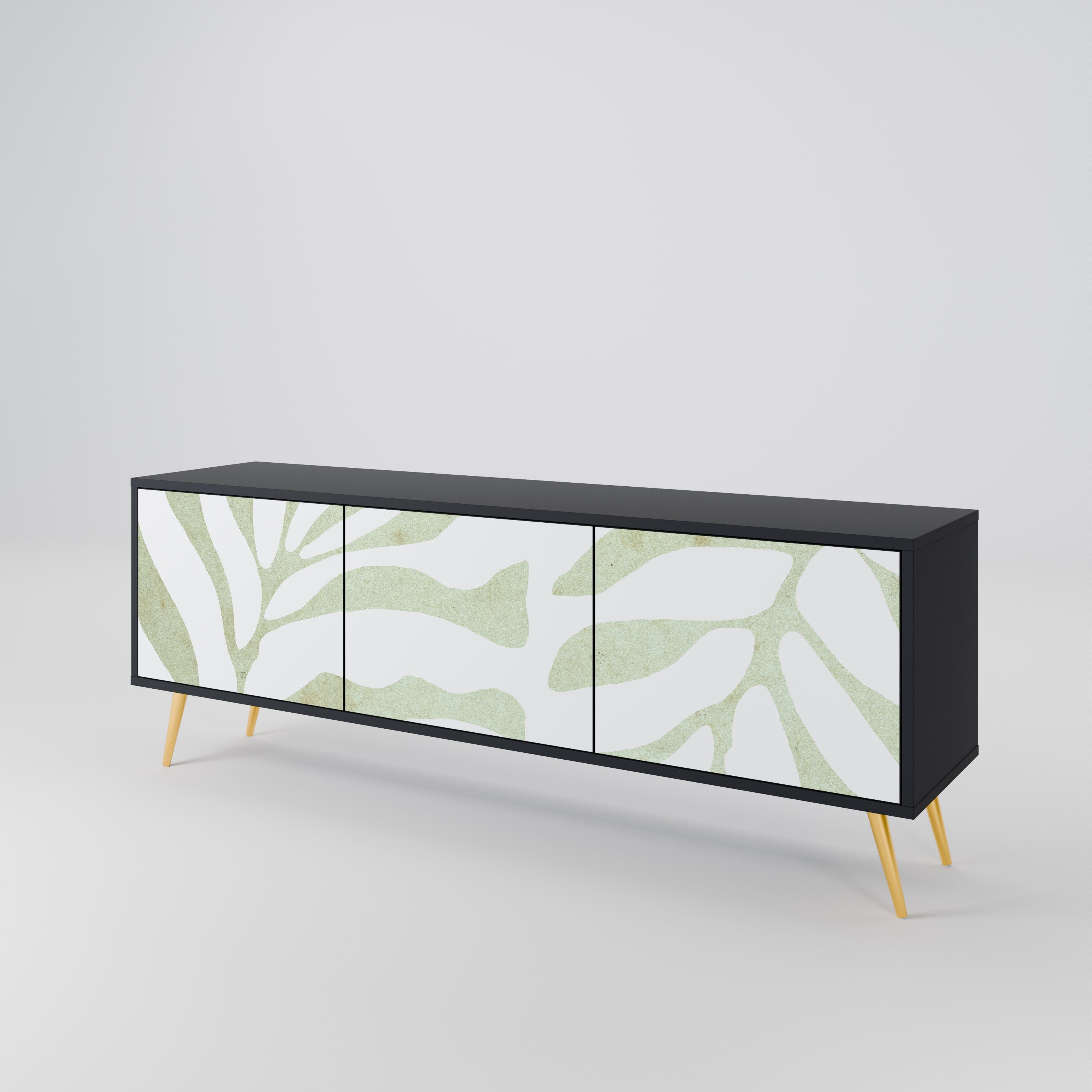 BOTANICAL SPARK 3-türiger TV-Ständer in Schwarz