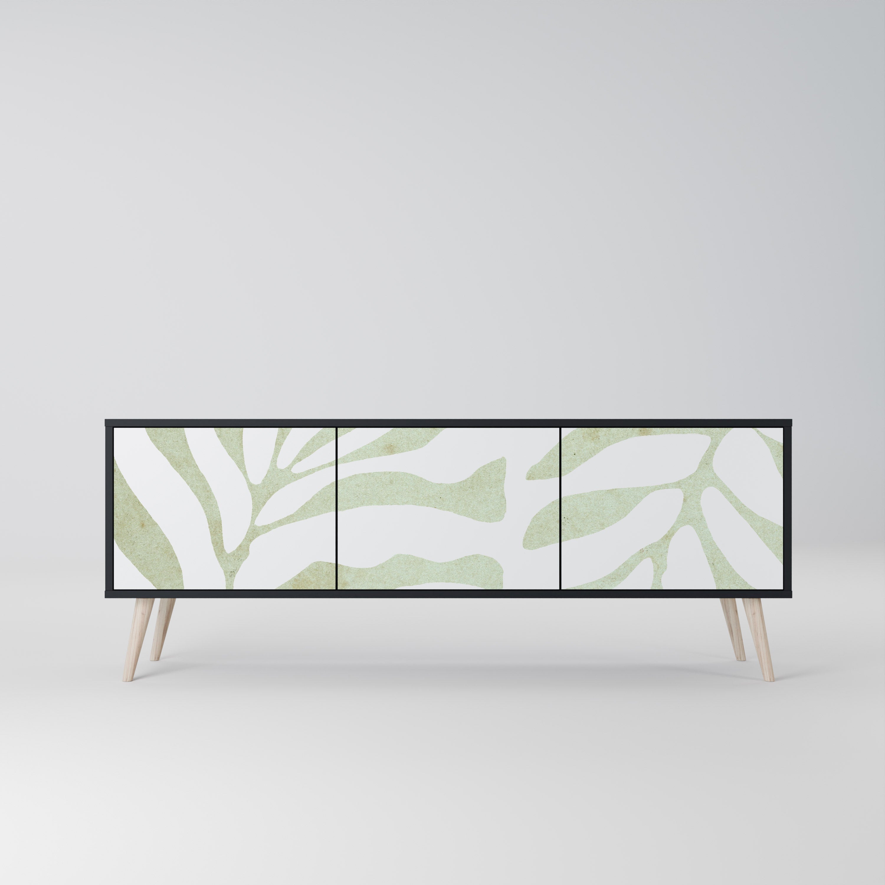 BOTANICAL SPARK 3-türiger TV-Ständer in Schwarz