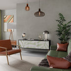 BOTANICAL SPARK TV-Lowboard mit 3 Türen in Schwarz