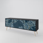 BLUE LEAVES TV-Lowboard mit 3 Türen in Schwarz