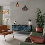 BLUE LEAVES TV-Lowboard mit 3 Türen in Schwarz