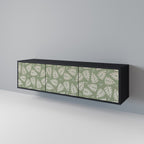 LEAVES ON GREEN TV-Lowboard mit 3 Türen in Schwarz