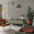 LEAVES ON GREEN TV-Lowboard mit 3 Türen in Schwarz