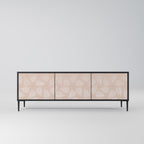 LEAVES ON BEIGE TV-Lowboard mit 3 Türen in Schwarz