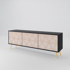 LEAVES ON BEIGE TV-Lowboard mit 3 Türen in Schwarz