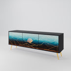 LUNAR SECRETS TV-Lowboard mit 3 Türen in Schwarz