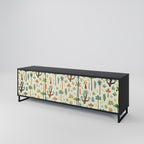 PALM SPRING TV-Lowboard mit 3 Türen in Schwarz