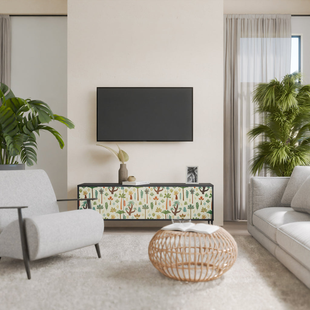 PALM SPRING 3-türiger TV-Ständer in Schwarz