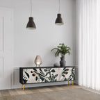 VERDURE FORMATION TV-Lowboard mit 3 Türen in Schwarz