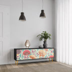 FUNGUS FANTASY TV-Lowboard mit 3 Türen in Schwarz