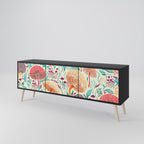 FUNGUS FANTASY TV-Lowboard mit 3 Türen in Schwarz