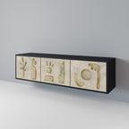 SAND SCULPTURES TV-Lowboard mit 3 Türen in Schwarz