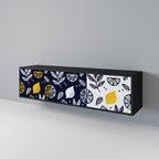 CITRUS BLACK AND WHITE TV-Lowboard mit 3 Türen in Schwarz