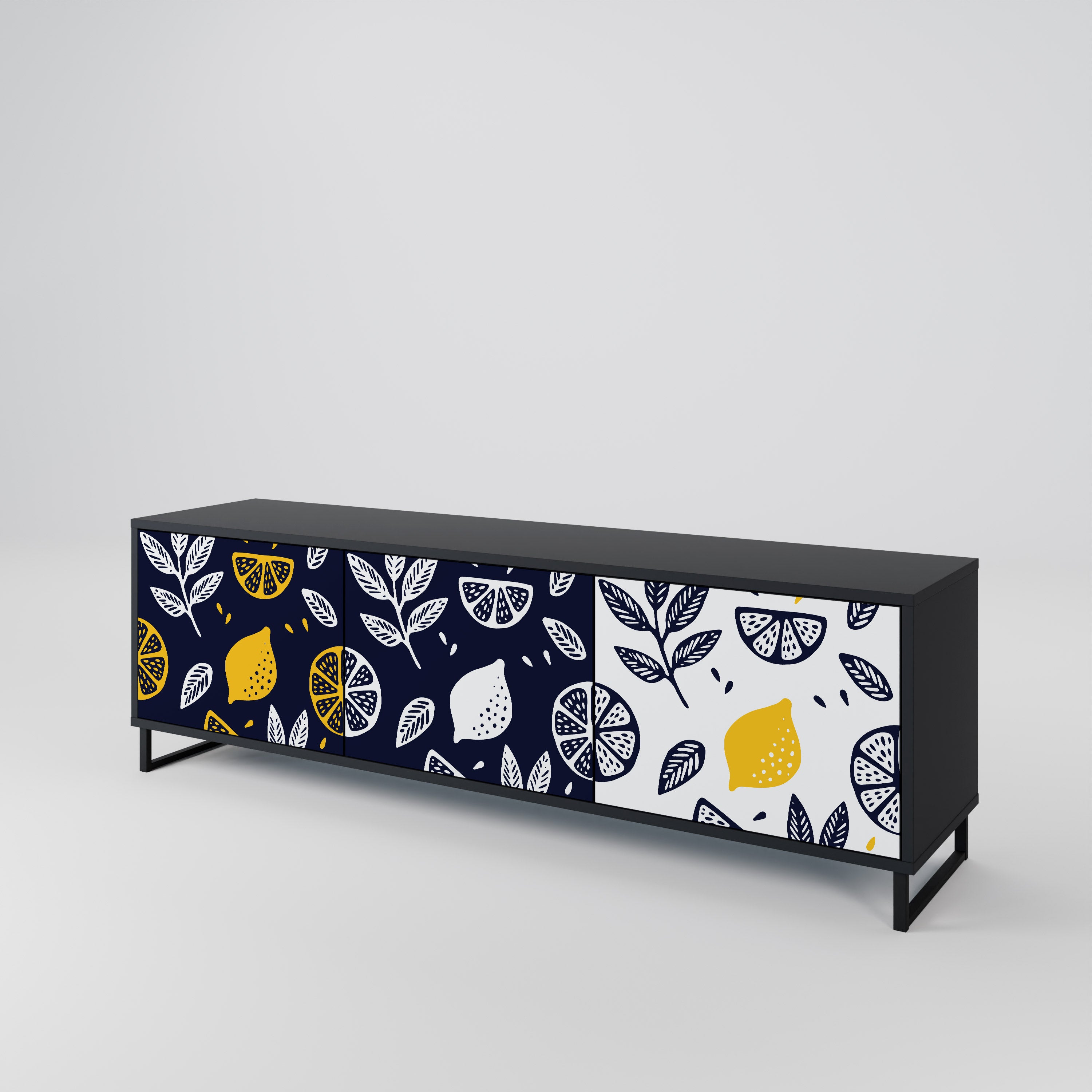 CITRUS BLACK AND WHITE 3-türiges TV-Lowboard