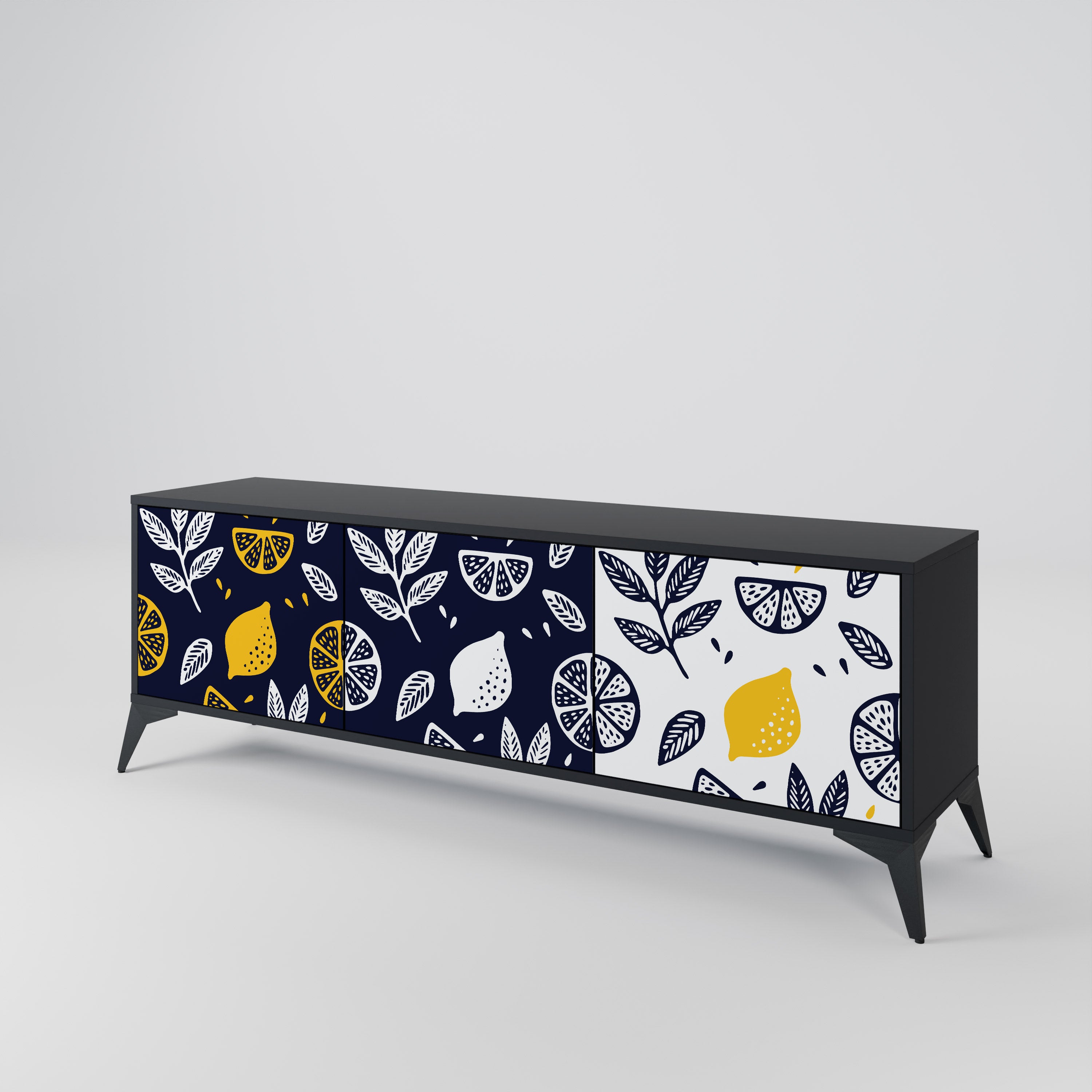 CITRUS BLACK AND WHITE 3-türiges TV-Lowboard