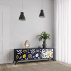 CITRUS BLACK AND WHITE TV-Lowboard mit 3 Türen in Schwarz