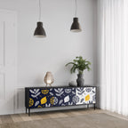 CITRUS BLACK AND WHITE TV-Lowboard mit 3 Türen in Schwarz