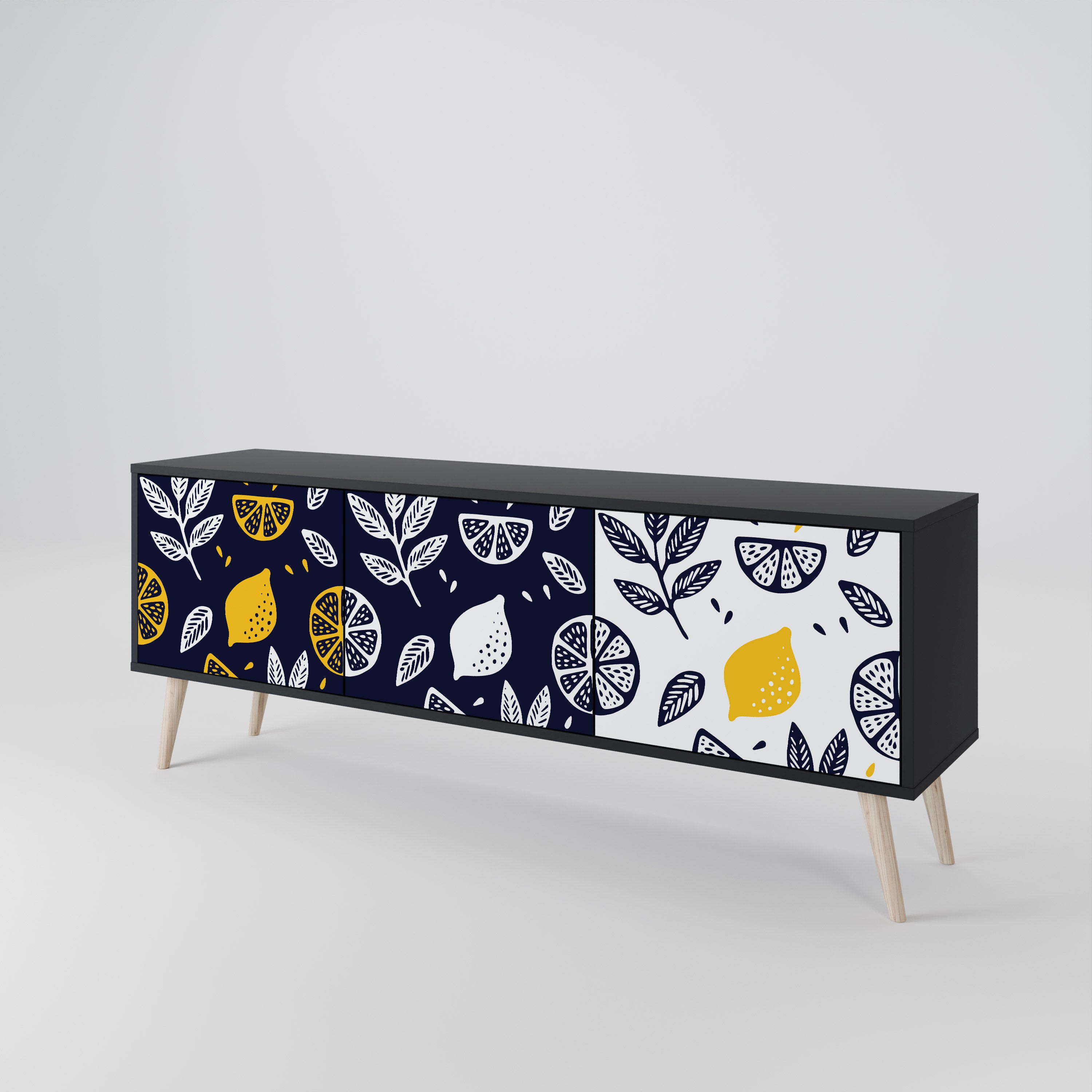 CITRUS BLACK AND WHITE 3-türiges TV-Lowboard