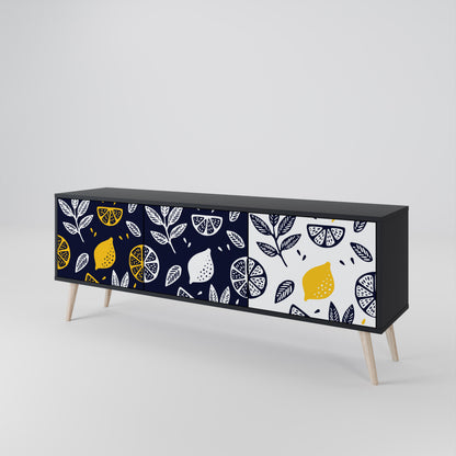 CITRUS BLACK AND WHITE 3-türiges TV-Lowboard