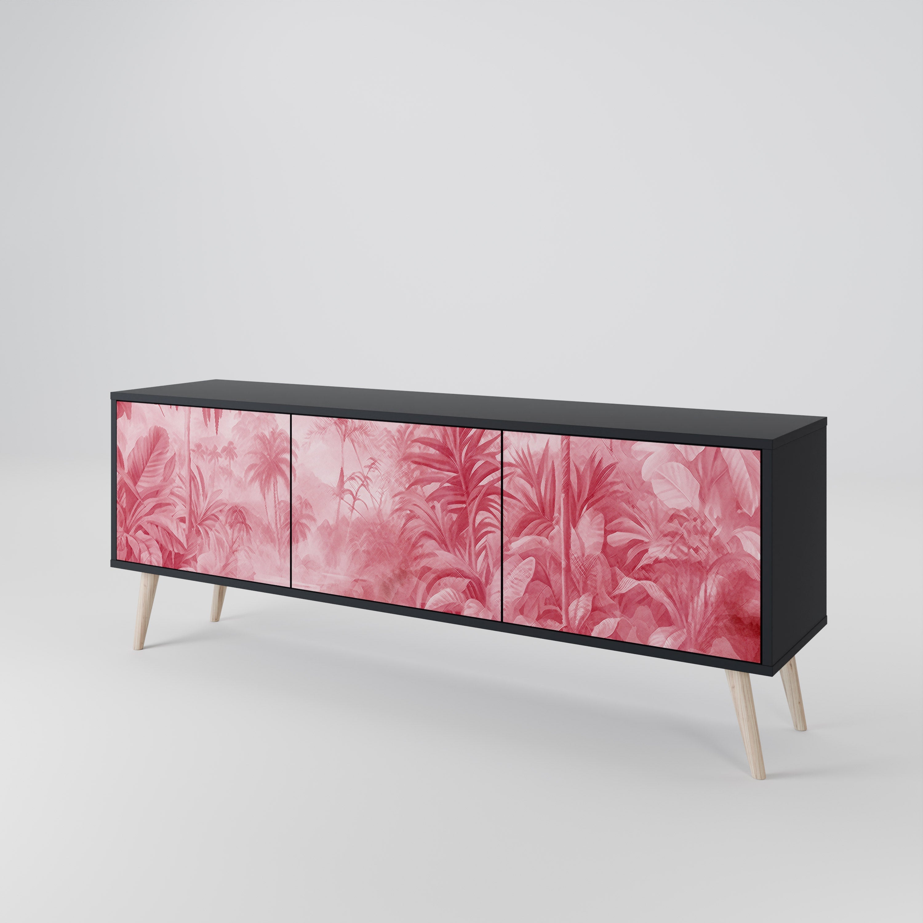 SWEET TROPICS 3-türiger TV-Ständer in Schwarz