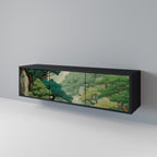 VERDURE ABYSS TV-Lowboard mit 3 Türen in Schwarz