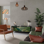 VERDURE ABYSS TV-Lowboard mit 3 Türen in Schwarz