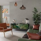 VERDURE ABYSS TV-Lowboard mit 3 Türen in Schwarz