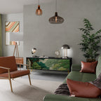 VERDURE ABYSS TV-Lowboard mit 3 Türen in Schwarz