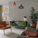 VERDURE ABYSS TV-Lowboard mit 3 Türen in Schwarz