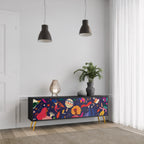 FESTIVE PLEASURES TV-Lowboard mit 3 Türen in Schwarz