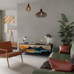 OMINOUS MOUNTAINS TV-Lowboard mit 3 Türen in Schwarz