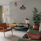 OMINOUS MOUNTAINS TV-Lowboard mit 3 Türen in Schwarz