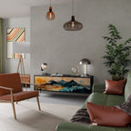 OMINOUS MOUNTAINS TV-Lowboard mit 3 Türen in Schwarz