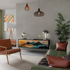 OMINOUS MOUNTAINS TV-Lowboard mit 3 Türen in Schwarz