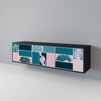 COMBINATION OF SHAPES TV-Lowboard mit 3 Türen in Schwarz