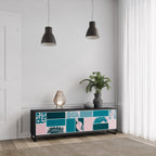 COMBINATION OF SHAPES TV-Lowboard mit 3 Türen in Schwarz