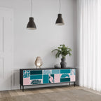 COMBINATION OF SHAPES TV-Lowboard mit 3 Türen in Schwarz