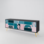 COMBINATION OF SHAPES TV-Lowboard mit 3 Türen in Schwarz