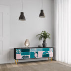 COMBINATION OF SHAPES TV-Lowboard mit 3 Türen in Schwarz