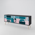 COMBINATION OF SHAPES TV-Lowboard mit 3 Türen in Schwarz