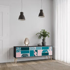 COMBINATION OF SHAPES TV-Lowboard mit 3 Türen in Schwarz