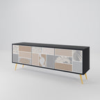 TROPICAL SHAPES TV-Lowboard mit 3 Türen in Schwarz