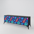 CACTUS VIBES TV-Lowboard mit 3 Türen in Schwarz