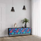 CACTUS VIBES TV-Lowboard mit 3 Türen in Schwarz