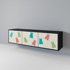 GUMMY BEARS TV-Lowboard mit 3 Türen in Schwarz