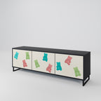 GUMMY BEARS TV-Lowboard mit 3 Türen in Schwarz