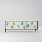 GUMMY BEARS TV-Lowboard mit 3 Türen in Schwarz