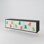 GUMMY BEARS TV-Lowboard mit 3 Türen in Schwarz